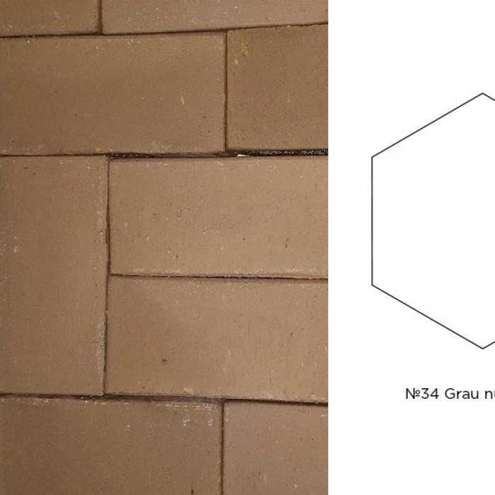 Клинкерная брусчатка Muhr №34 Grau nuanciert, гексагон 200x52 мм