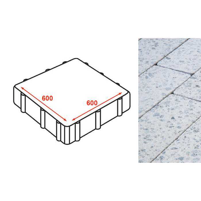 Плита тротуарная Готика Granite FINERRO, Мансуровский 600x600x80 мм