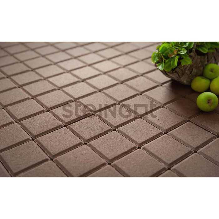 Плитка тротуарная Steingot Моно, Квадрат, темно-коричневый, 300x300x50 мм